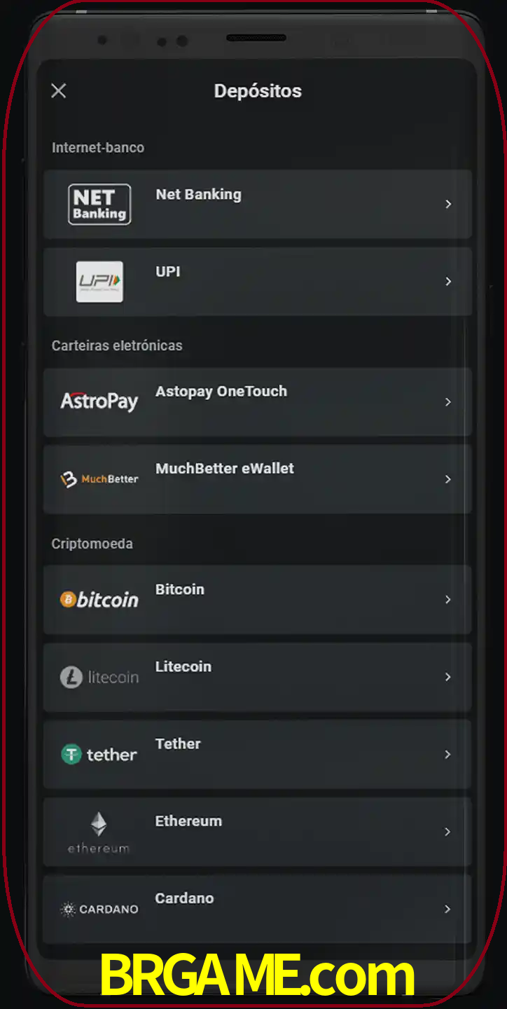 Você pode usar métodos alternativos de depósito.