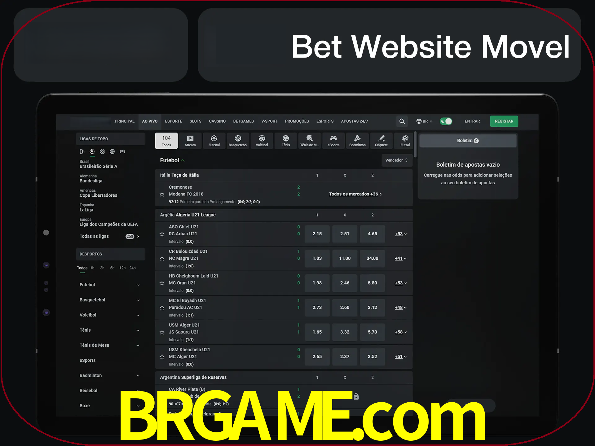 Use nosso website em qualquer dispositivo.