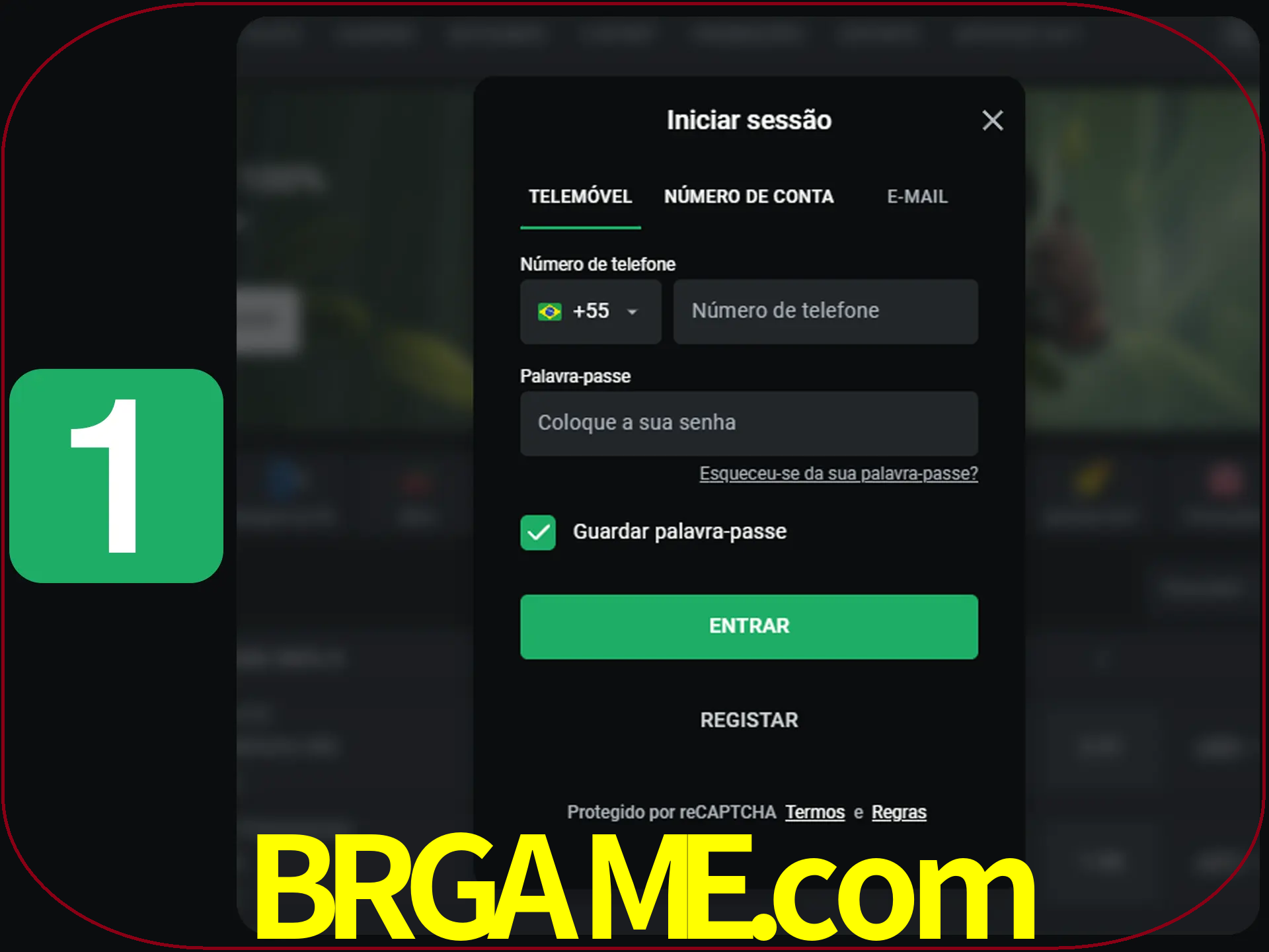 Clique no botão Entrar.
